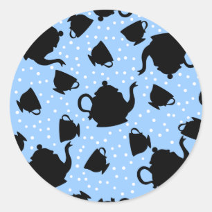 Tumbling Tea Party Classic Round Sticker