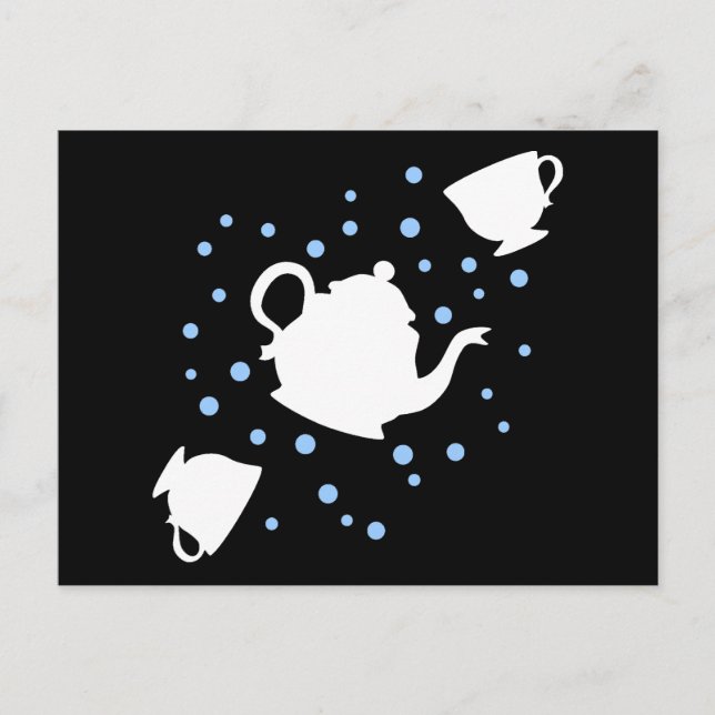 Tumbling Tea Party Invitation Postcard (Front)