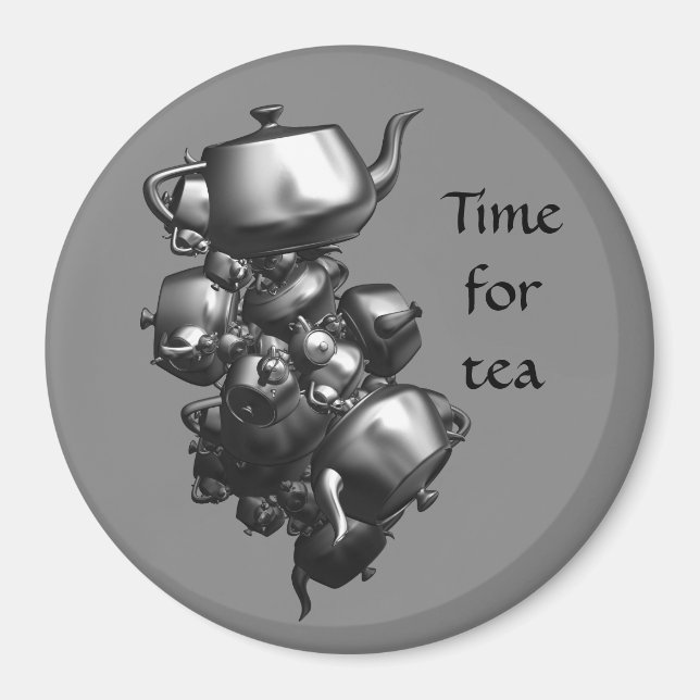 Tumbling teapots fractal magnet (Front)