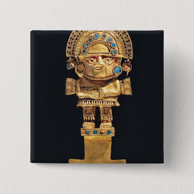 Tumi or ceremonial knife in the shape of 15 cm square badge (Front)