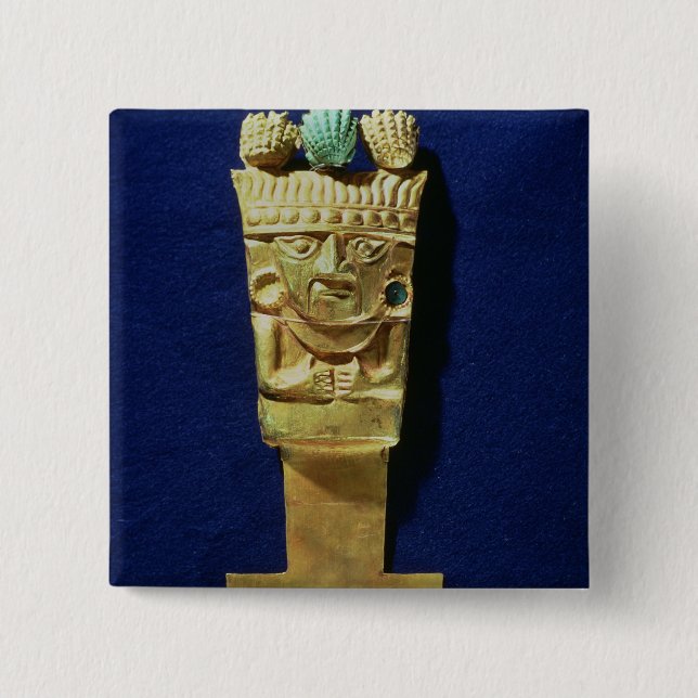 Tumi or ceremonial knife in the shape of 15 cm square badge (Front)