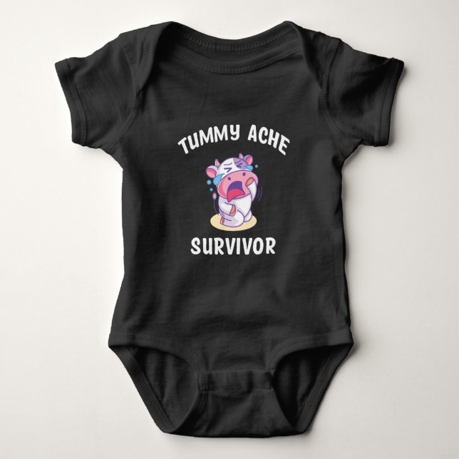 Tummy Ache Survivor  Baby Bodysuit (Front)
