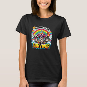 Tummy Ache Survivor Racoon Meme Animal T-Shirt