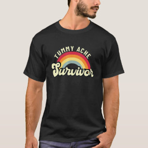 Tummy Ache Survivor Stomach Pain Vintage Rainbow T-Shirt