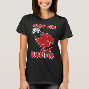 tummy ache survivor Stomachache IBS retro groovy T-Shirt