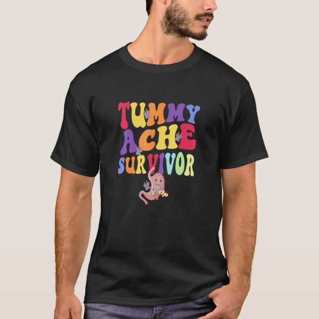 Tummy Ache Survivor  Stomachache Vintage T-Shirt (Front)