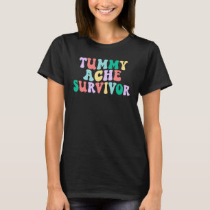 Tummy Ache Survivor Tummy Humour Retro Pastel T-Shirt