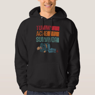 Tummy Ache Survivor  Tummy Humour Retro Vintage 9 Hoodie