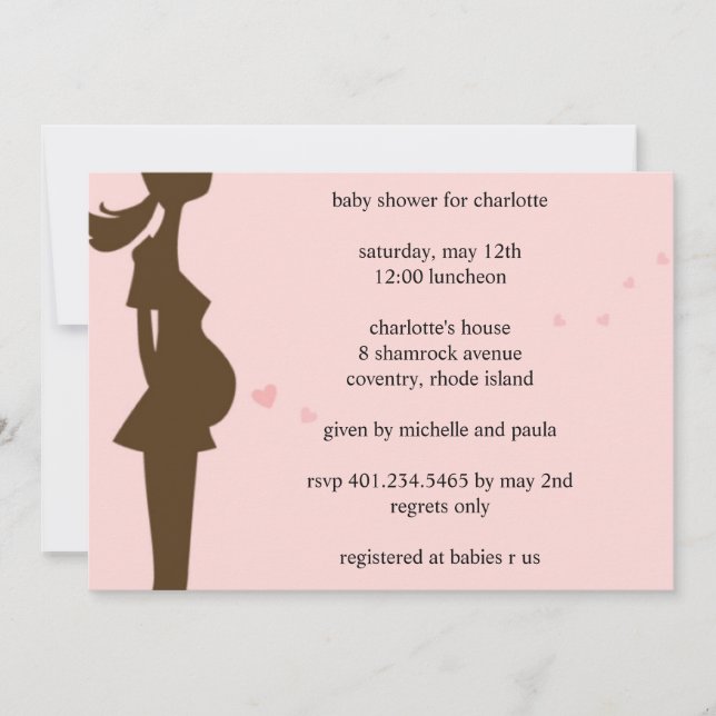 tummy love; baby shower invitation (Front)
