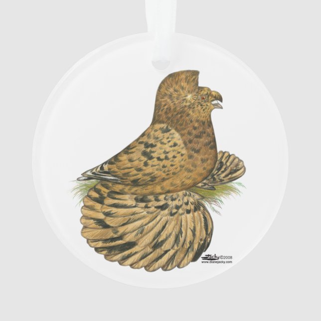 Tumpeter Pigeon Almond Ornament (Back)