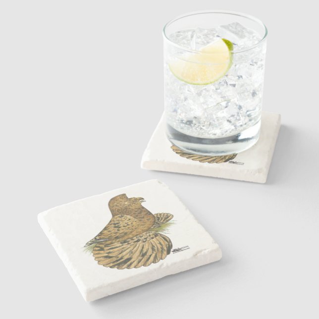 Tumpeter Pigeon Almond Stone Coaster (Side)