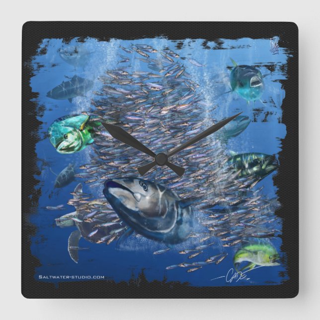 Tuna and Bait Wall clock (Front)