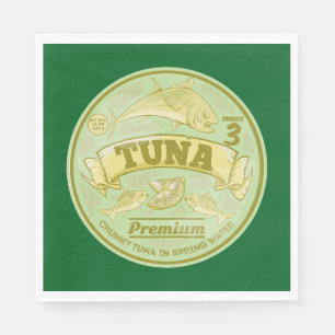 Tuna can pop art tinned fish napkin