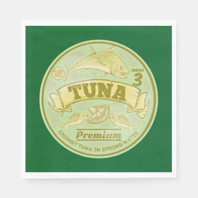Tuna can pop art tinned fish napkin (Front)