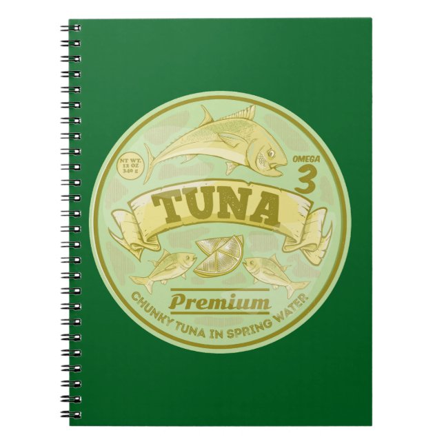 Tuna can pop art tinned fish notebook (Front)