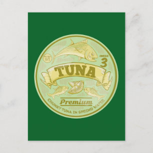 Tuna can pop art tinned fish postcard