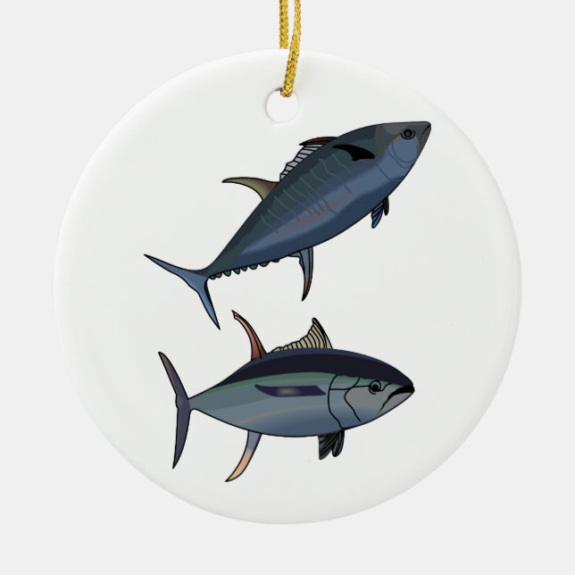 Tuna Fish Ceramic Tree Decoration (Front)