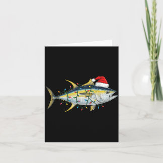 Tuna Fish Christmas Lights Festive Funny Xmas Card