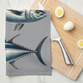 Tuna Fish Gray Tea Towel