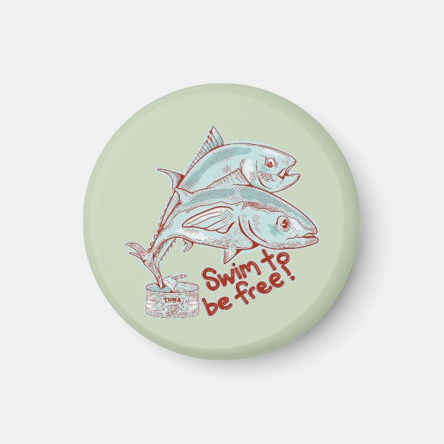 Tuna fish tin funny escape magnet (Front)