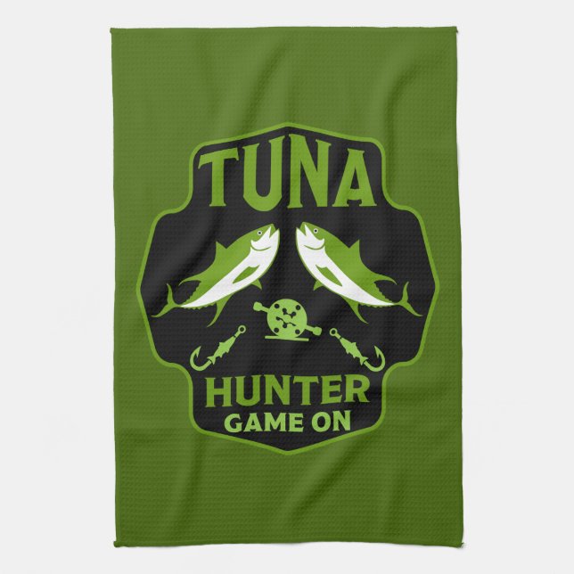 Tuna Game Fishing Tea Towel (Vertical)