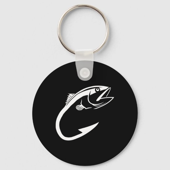 Tuna Hook Minimal Fisher Man Fishing Lover  Key Ring (Front)