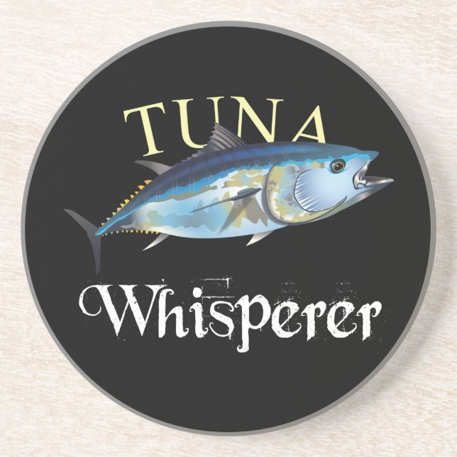 Tuna Whisperer Dark Coloured Coaster (Front)