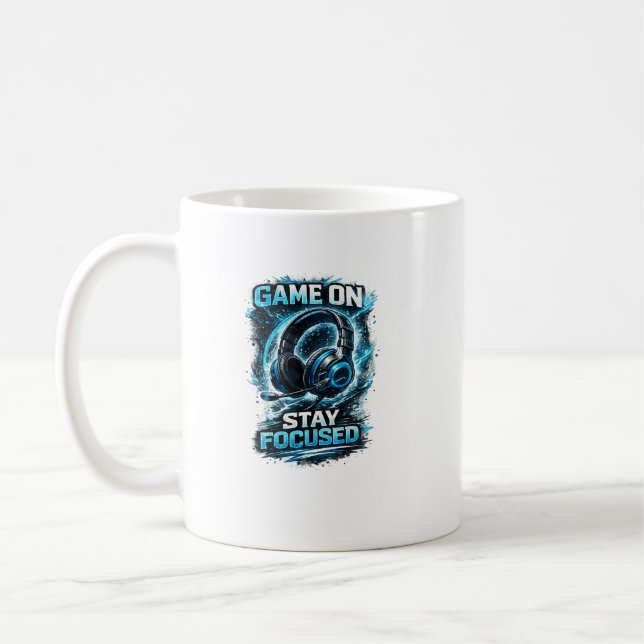 Tune in level up headphone design coffee mug (Left)