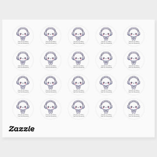 Tune Out the World, Tune Into Relaxation Classic Round Sticker