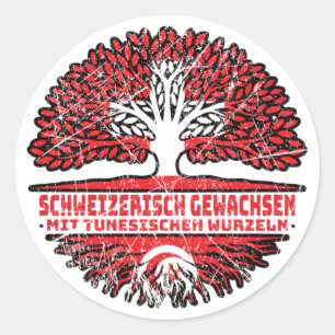 Tunesien Tunesisch Schweizer Schweiz Baum Wurzel Classic Round Sticker