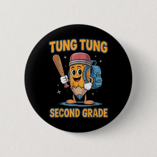 Tung Tung Sahur 2nd Grade Italian Brainrot Back To 6 Cm Round Badge