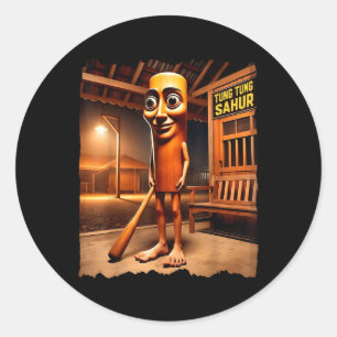 Tung-tung-sahur Italian-brainrot Funny Gen Z Men W Classic Round Sticker