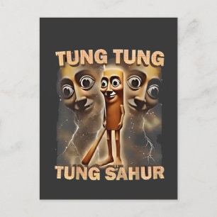 Tung tung tung sahur Brainrot Meme Holiday Postcard