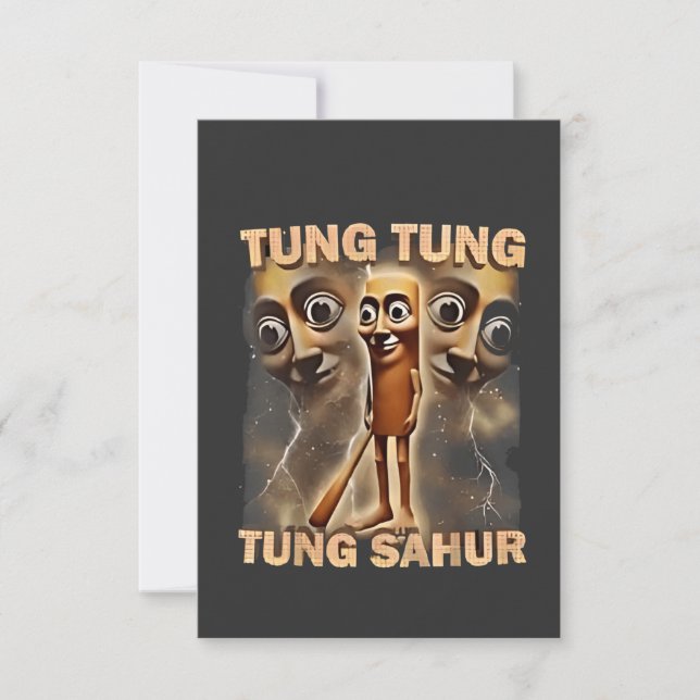Tung tung tung sahur Brainrot Meme Invitation (Front)