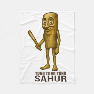 Tung Tung Tung Sahur - Funny Italian Brainrot Kids Fleece Blanket