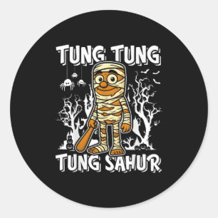 Tung Tung Tung Sahur Halloween Mummy Italian Brain Classic Round Sticker