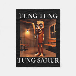 Tung Tung Tung Sahur Italian Brainrot Meme Funny Fleece Blanket