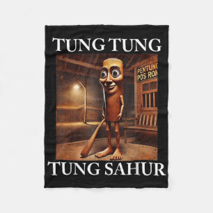 Tung Tung Tung Sahur Italian Brainrot Meme Funny Fleece Blanket