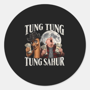 Tung tung tung sahur john pork meme brainrot for classic round sticker