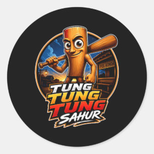 Tung Tung Tung Sahur Meme Italian Brainrot Gifts Classic Round Sticker