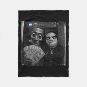 Tung Tung Tung Sahur Pig Man Meme Funny Meme Fleece Blanket