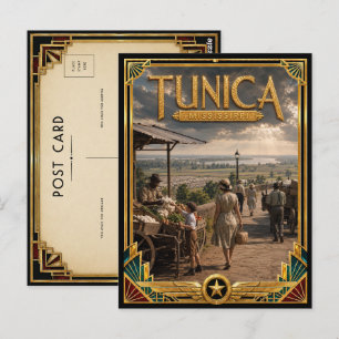 Tunica Mississippi Vintage Art Deco Golden Age Postcard