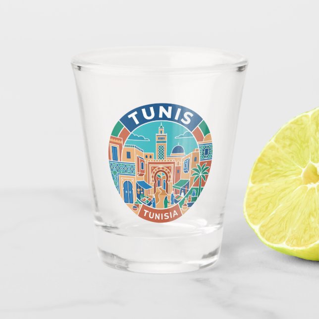 Tunis Medina Tunisia Shot Glass (Front)