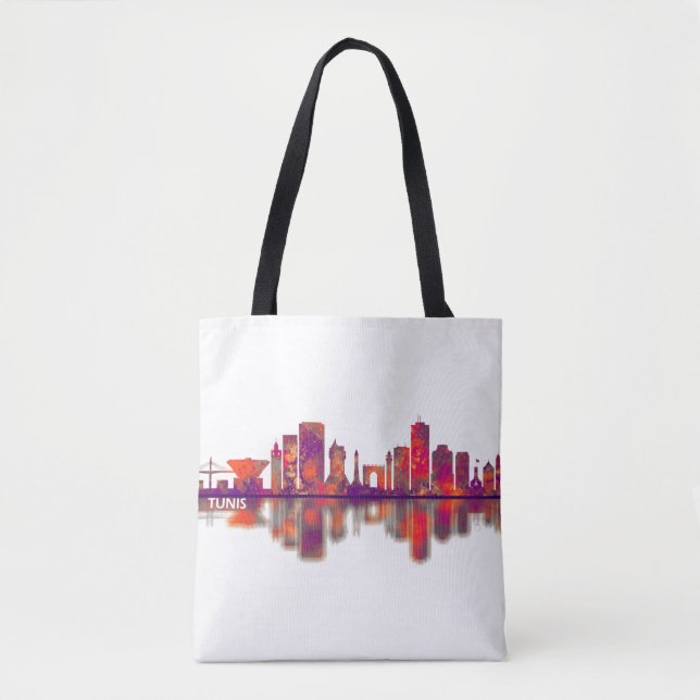 Tunis Skyline Tote Bag (Front)