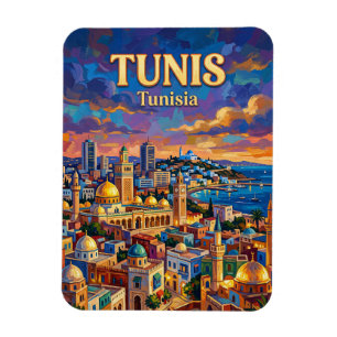 Tunis Skyline Tunisia Magnet