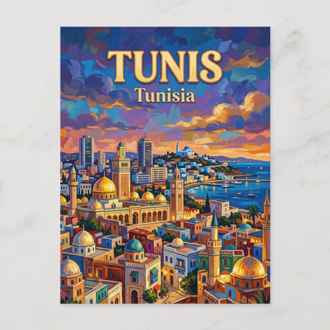 Tunis Skyline Tunisia Postcard (Front)