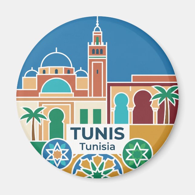 Tunis Tunisia Magnet (Front)