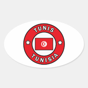 Tunis Tunisia Oval Sticker