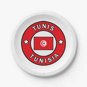 Tunis Tunisia Paper Plate