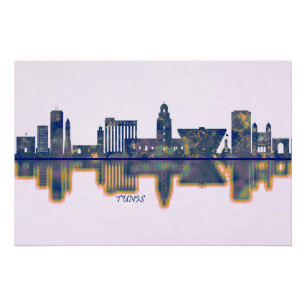 Tunis Tunisia Skyline Poster